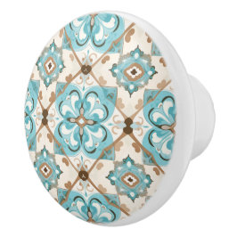 💙💛 Azulejos Aqua Medallion Keramische Knop