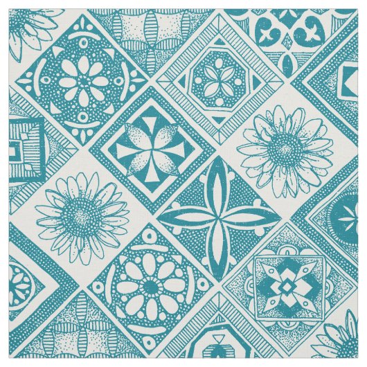 azulejos blauw stof (Swatch)
