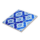 Azulejos blauwe geometrische art tegels tegeltje (Zijkant)