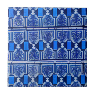 Azulejos blauwe geometrische kunst tegeltje