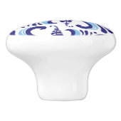 Azulejos Blue Floral Pattern Keramische Knop (Zijkant)