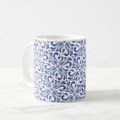 Azulejos Blue Floral Pattern Koffiemok (Voorkant links)