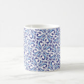 Azulejos Blue Floral Pattern Koffiemok (Center)