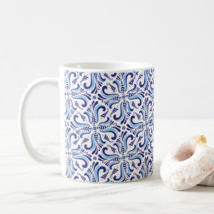 Azulejos Blue Floral Pattern Koffiemok