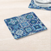 Azulejos Blue Portugal Pattern Kartonnen Onderzetters (Schuin)