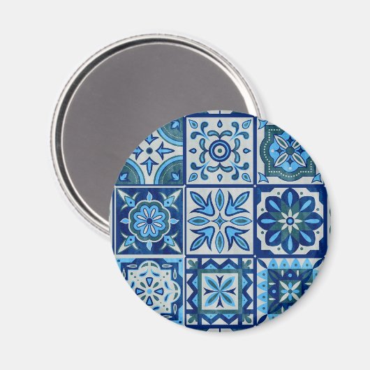 Azulejos Blue Portugal Pattern Magneet (Voorkant / Achterkant)
