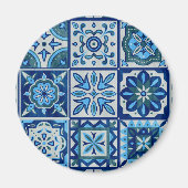Azulejos Blue Portugal Pattern Magneet (Voorkant)