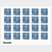 Azulejos Blue Portugal Pattern Vierkante Sticker (Vel)