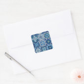 Azulejos Blue Portugal Pattern Vierkante Sticker (Envelop)