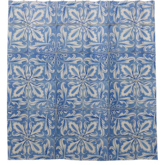  Azulejos Blue White Douchegordijn (Voorkant)