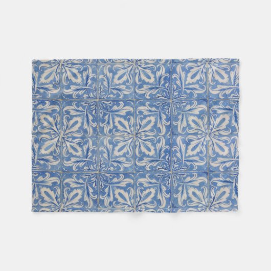 Azulejos Blue White Fleece Deken (Voorkant (Horizontaal))