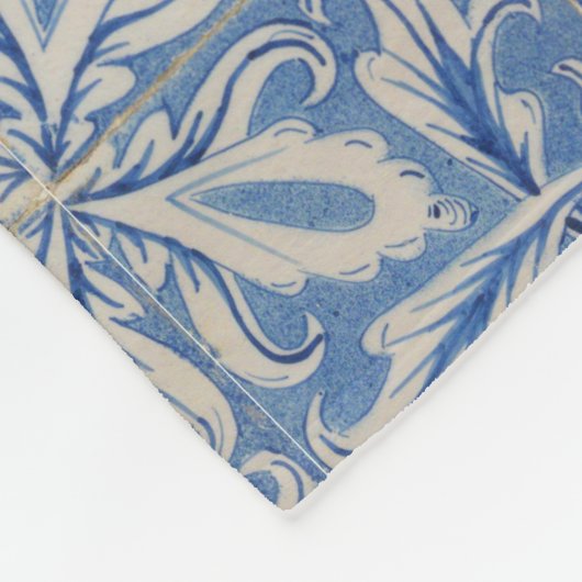 Azulejos Blue White Fleece Deken (Hoek)