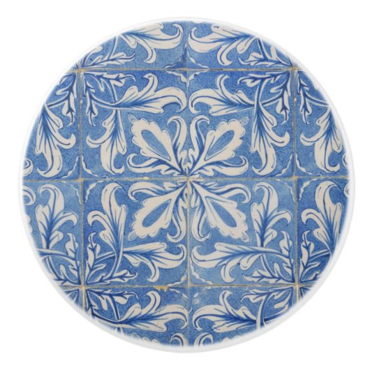  Azulejos Blue White Keramische Knop (Voorkant)