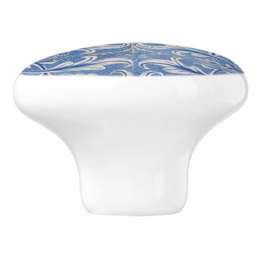  Azulejos Blue White Keramische Knop (Zijkant)