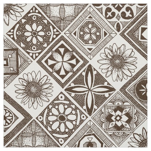 azulejos chocolade stof (Swatch)