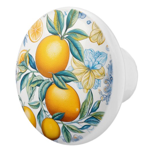 💙💛 Azulejos Citrus Bloom Keramische Knop (Rechts)