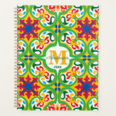 💛 💚 Azulejos, decoratief patroon, aangepaste tek Planner (Voorkant)