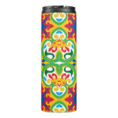 💛🧡💚 Azulejos, decoratief patroon, gepersonalis Thermosbeker (Achterkant)