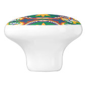 💛 🧡 💚 Azulejos, decoratief patroon uit Lissabon Keramische Knop (Zijkant)