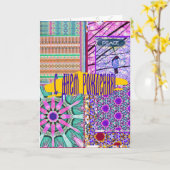 Azulejos Geometric Tiles with Bird of Peace Kaart (Gele Bloem)