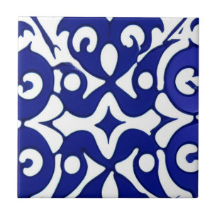 Azulejos indigo geometrische kunst tegeltje