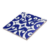 Azulejos indigo geometrische kunst tegeltje (Zijkant)