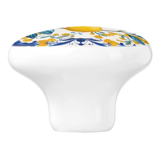 💙💛 Azulejos Lemon Bouquet Keramische Knop (Zijkant)