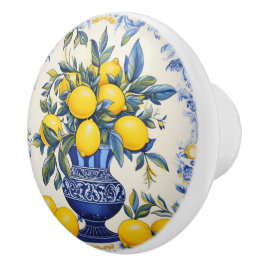 💙💛 Azulejos Lemon Vase Keramische Knop