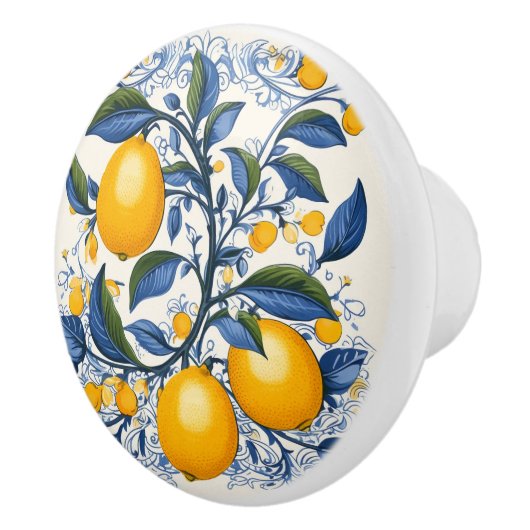 💙💛 Azulejos Lemon Vine Keramische Knop (Rechts)