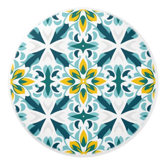 💙💛 Azulejos Lisboa Bloom Keramische Knop (Voorkant)