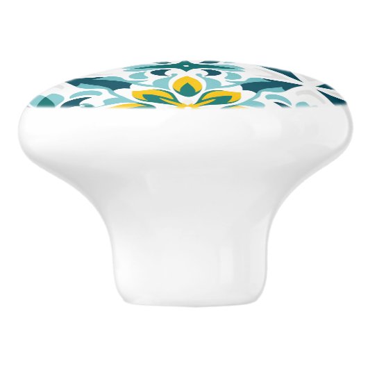 💙💛 Azulejos Lisboa Bloom Keramische Knop (Zijkant)