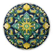 💙💛 Azulejos Midnight Garden Keramische Knop (Voorkant)