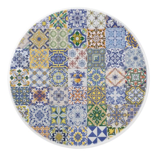 Azulejos Patchwork Keramische Knop (Voorkant)