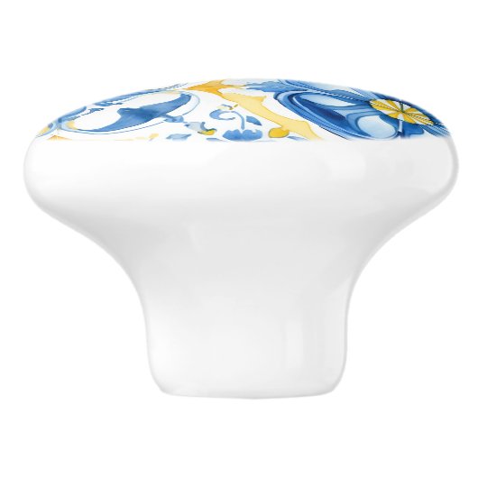 💙💛 Azulejos Porto Bloom Keramische Knop (Zijkant)