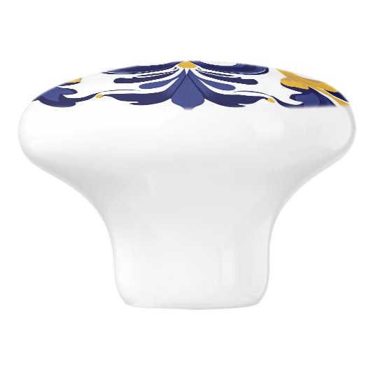 💙💛 Azulejos Porto Fleur Keramische Knop (Zijkant)