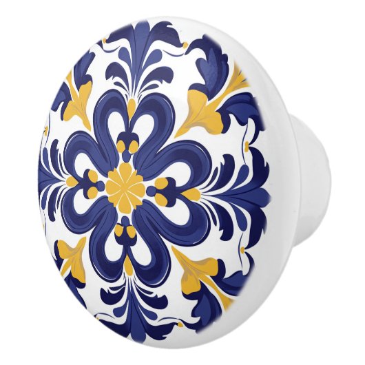 💙💛 Azulejos Porto Fleur Keramische Knop (Rechts)