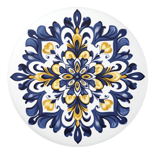 💙💛 Azulejos Porto Radiance Keramische Knop (Voorkant)