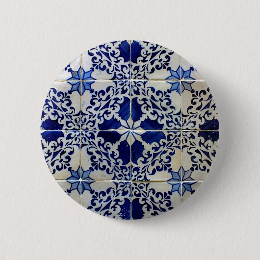 Azulejos, Portuguese Tiles Ronde Button 5,7 Cm (Voorkant)