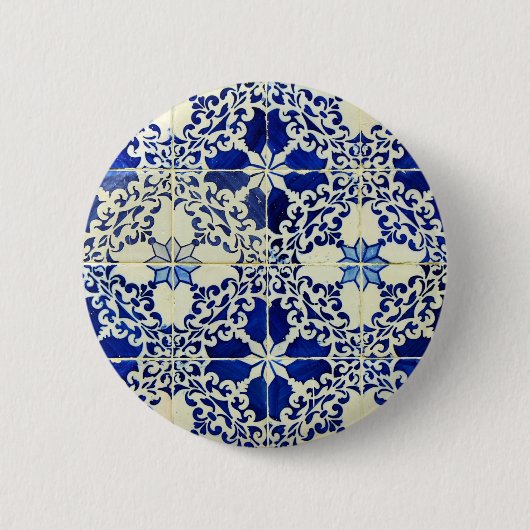 Azulejos, Portuguese Tiles Ronde Button 5,7 Cm (Voorkant)