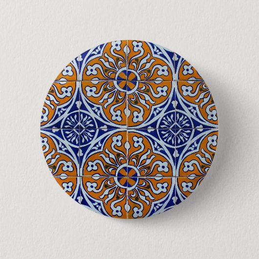 Azulejos, Portuguese Tiles Ronde Button 5,7 Cm (Voorkant)