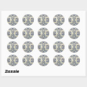 Azulejos, Portuguese Tiles Ronde Sticker (Vel)