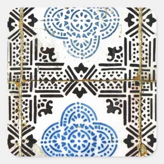 Azulejos, Portuguese Tiles Vierkante Sticker (Voorkant)
