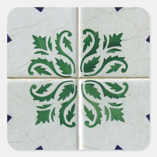 Azulejos, Portuguese Tiles Vierkante Sticker (Voorkant)