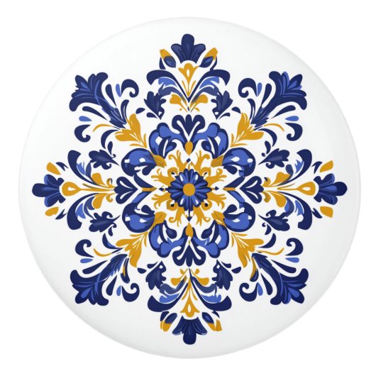 💙💛 Azulejos Royal Lisboa Keramische Knop (Voorkant)