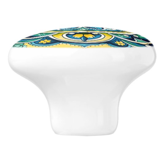 💙💛 Azulejos Sevilla Bloom Keramische Knop (Zijkant)