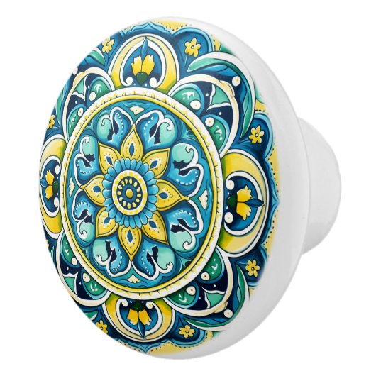 💙💛 Azulejos Sevilla Bloom Keramische Knop (Rechts)