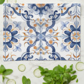 Azulejos Tegel Pattern Theedoek (Gevouwen)