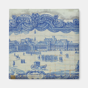 Azulejos tegels die de Praca do Comercio weergeven Magneet