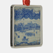 Azulejos tegels die de Praca do Comercio weergeven Metalen Ornament (Rechts)