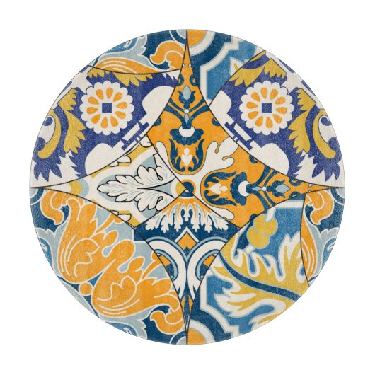 Azulejos Tegels Patchwork behang Snijplank (Voorkant)
